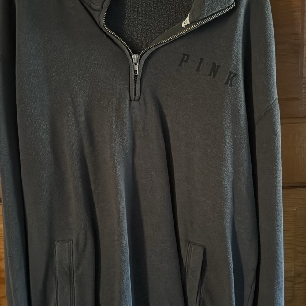 PINK Victoria's Secret Charcoal Zip-Up Sweater for woman